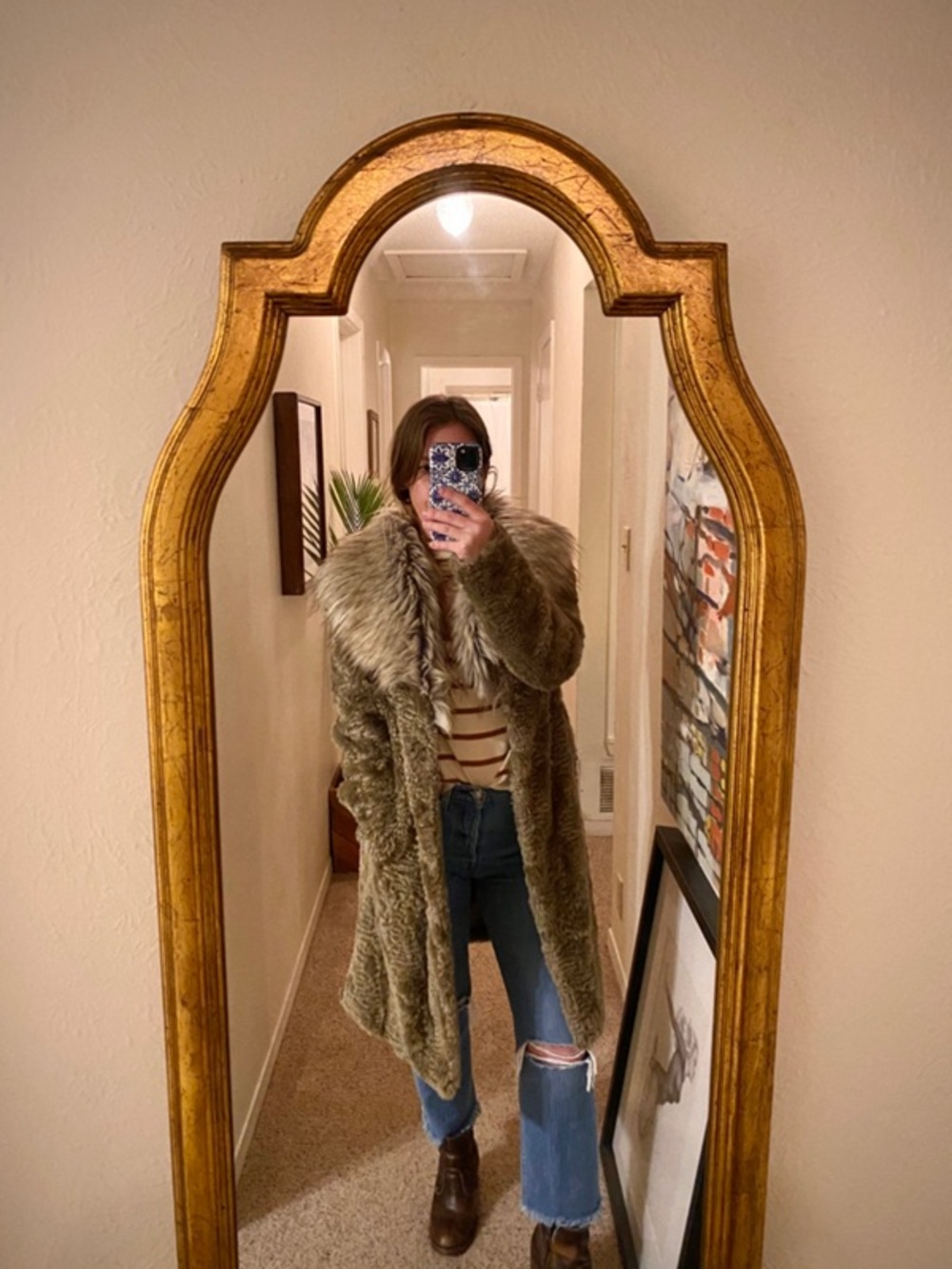 Unreal Fur Elixir Faux Fur Coat‎ Brown Size Small